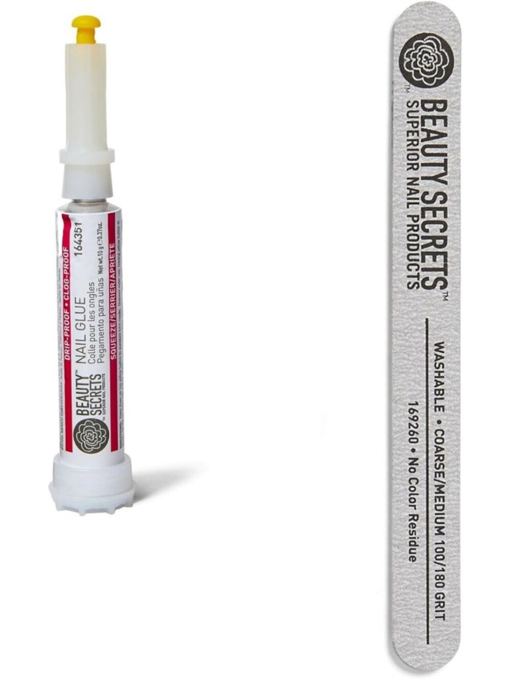 Drip & Clog Proof Nail Glue + Zebra Cushion Nail File 180/100 Grit Bundle